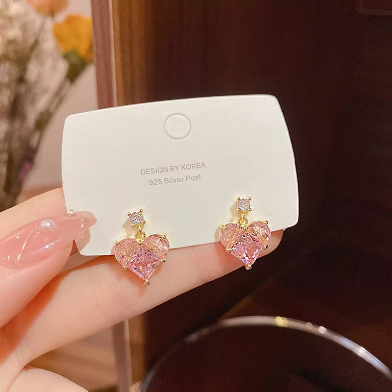 FS-JCMS4D5 - Pink Crystal Diamond Cut Heart Set