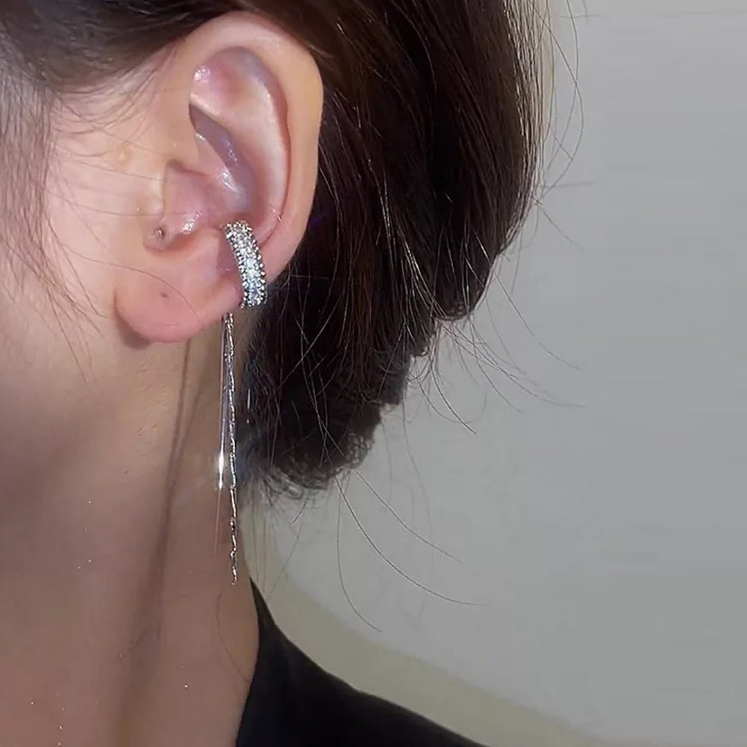 Korean C-Shaped Tassel Ear Clips 2 Pcs/Set