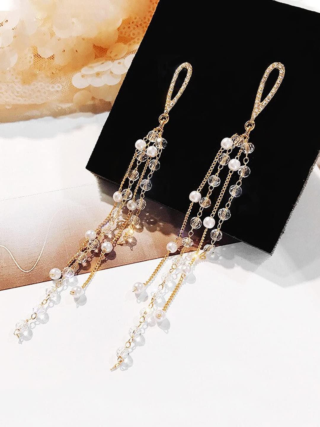 FS-ERS9N30 - Tasseled Long Earrings
