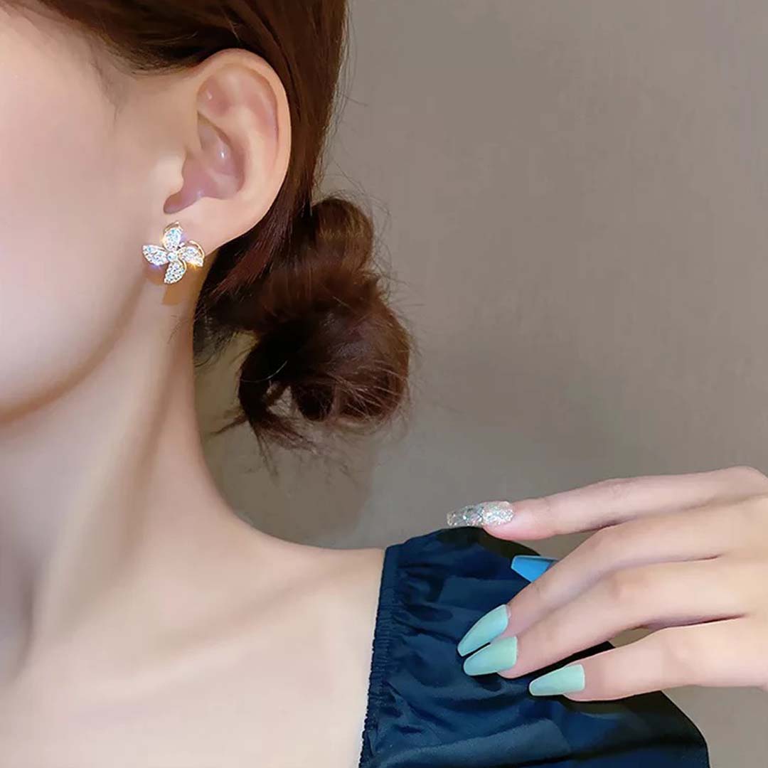 Rotating Windmill Stud Korean Earrings