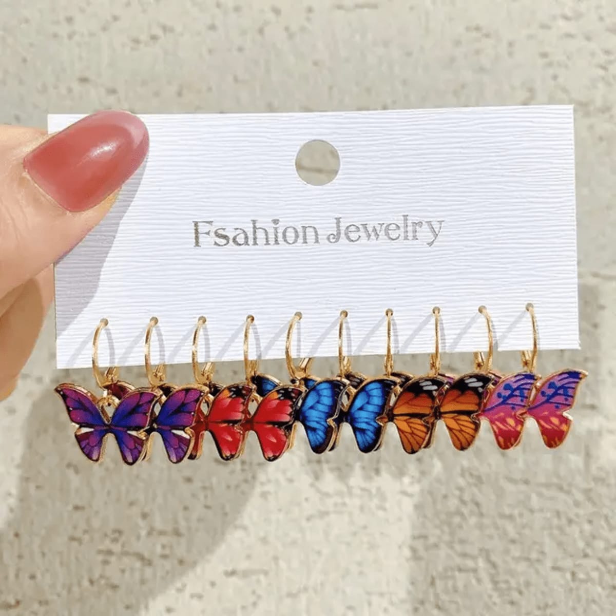 Model 126 Multiple Colour Korean Butterfly Stud Earring