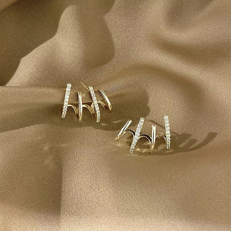 Multi Earring Effect Claw Stud Korean Earrings