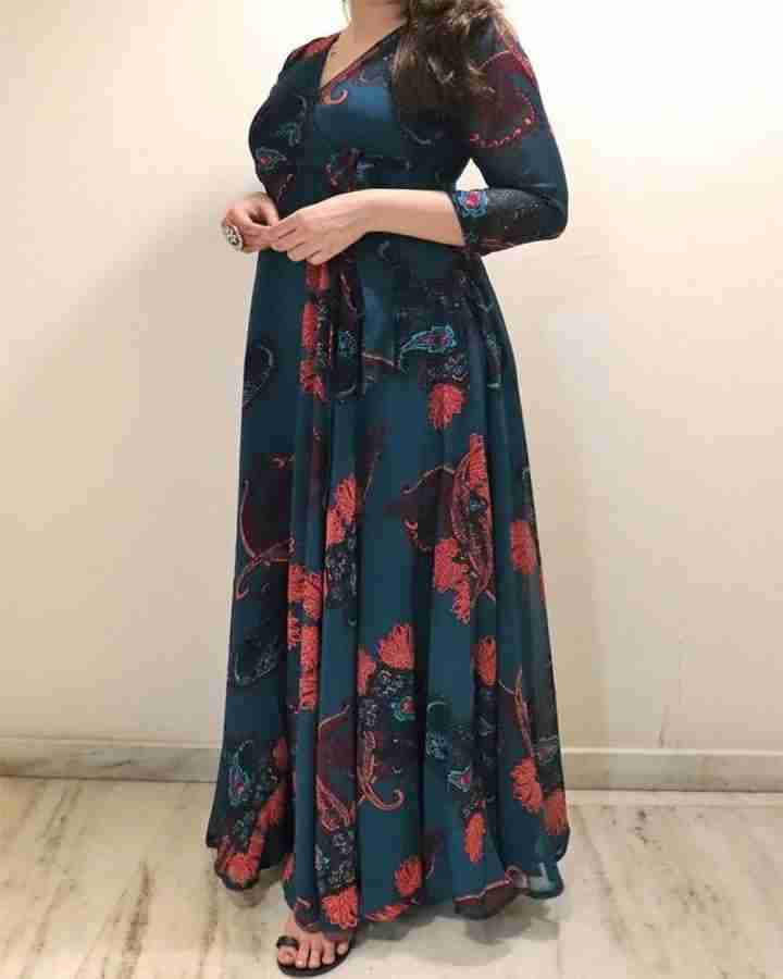 Fashion2wear Women Gown Blue Dress