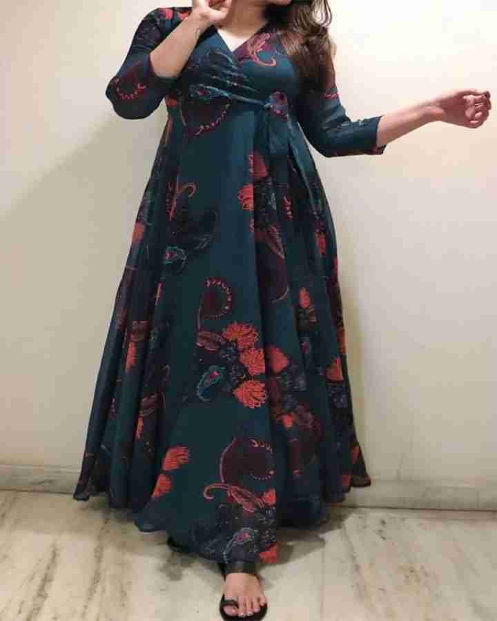 Fashion2wear Women Gown Blue Dress