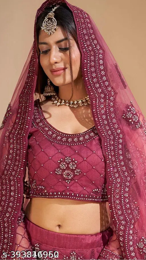 Embroidered Lehenga & Choli Set with Dupatta