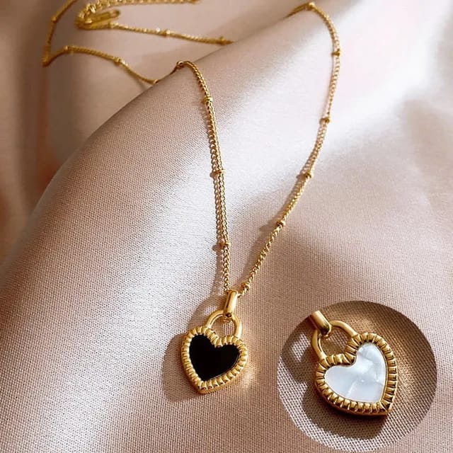 Nayaara:104 Cute Heart Neckless Pack of 3 + One FREE