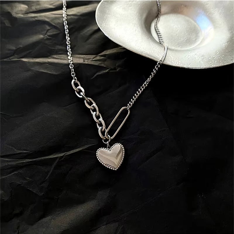 FS-NCKS4C44 - Silver Heart Pendant Necklace