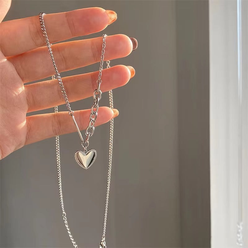 FS-NCKS4C44 - Silver Heart Pendant Necklace