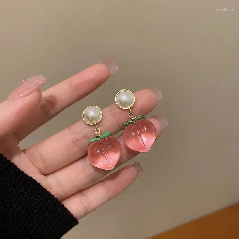 FS-ERS9N127 - Quirky Peach Earrings