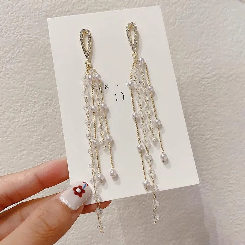 FS-ERS9N30 - Tasseled Long Earrings