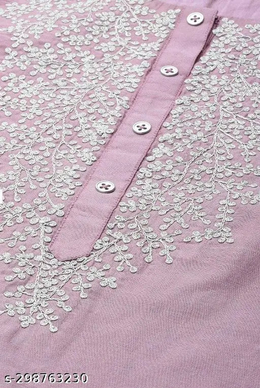 Embroidered Rayon Kurta Set