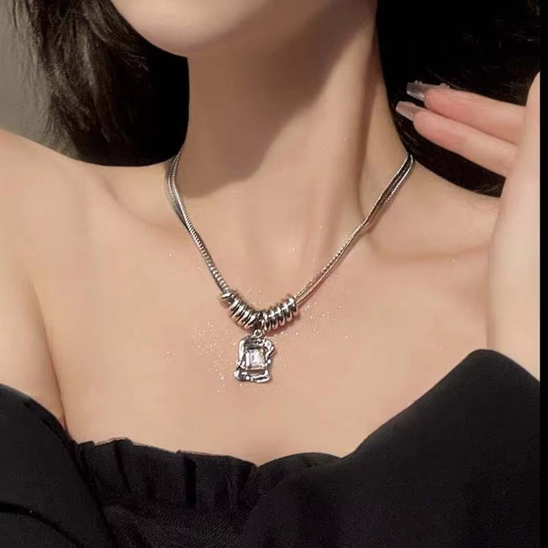 FS-NCKS4C37 - Hip-hop Style Double-layer Necklace