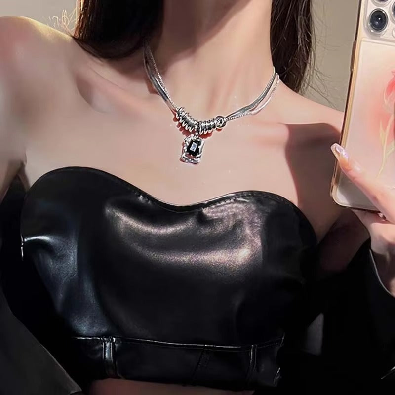 FS-NCKS4C37 - Hip-hop Style Double-layer Necklace