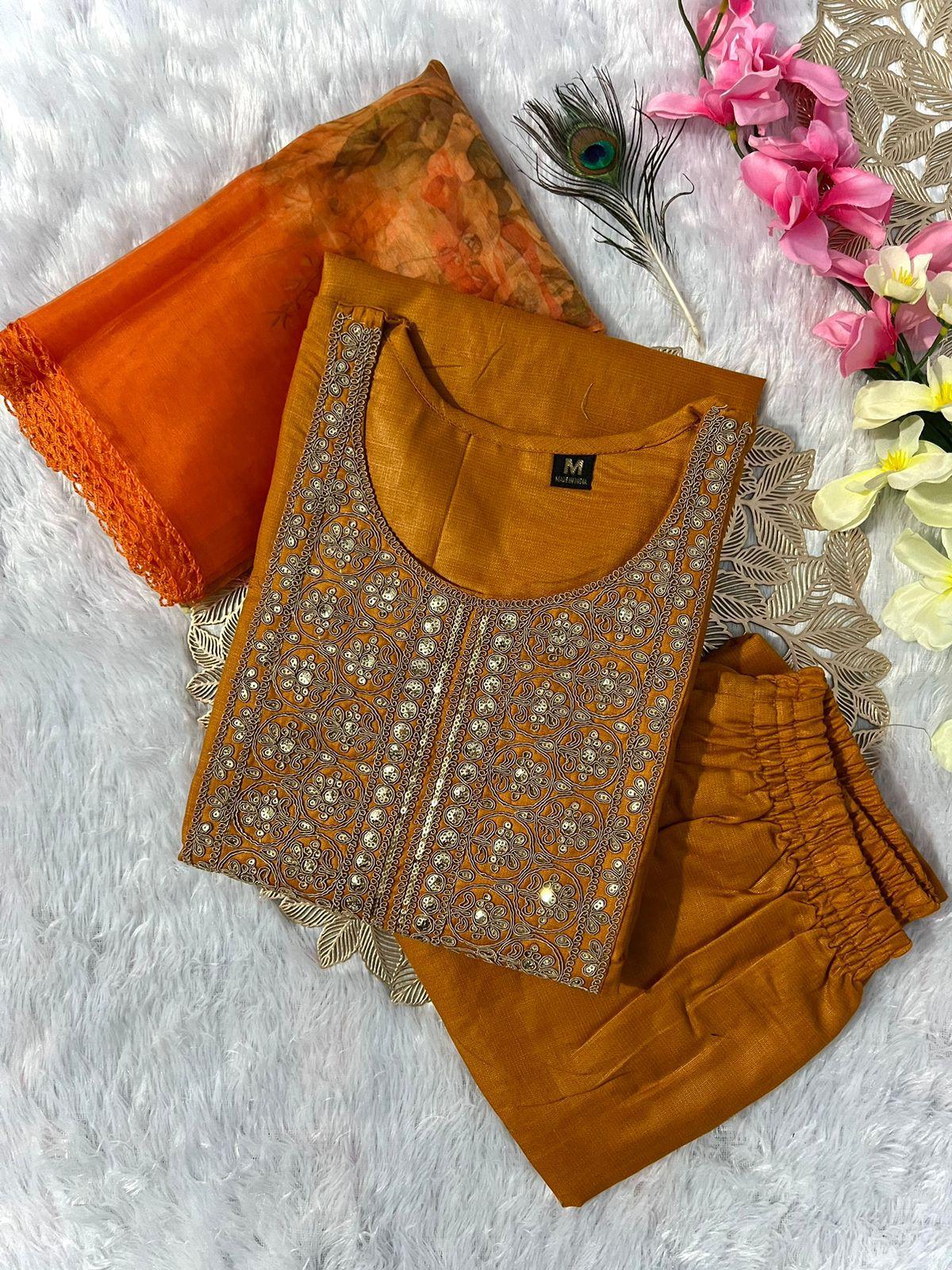 FS : 3329 New Designers Kurti Pent Dupatta Set