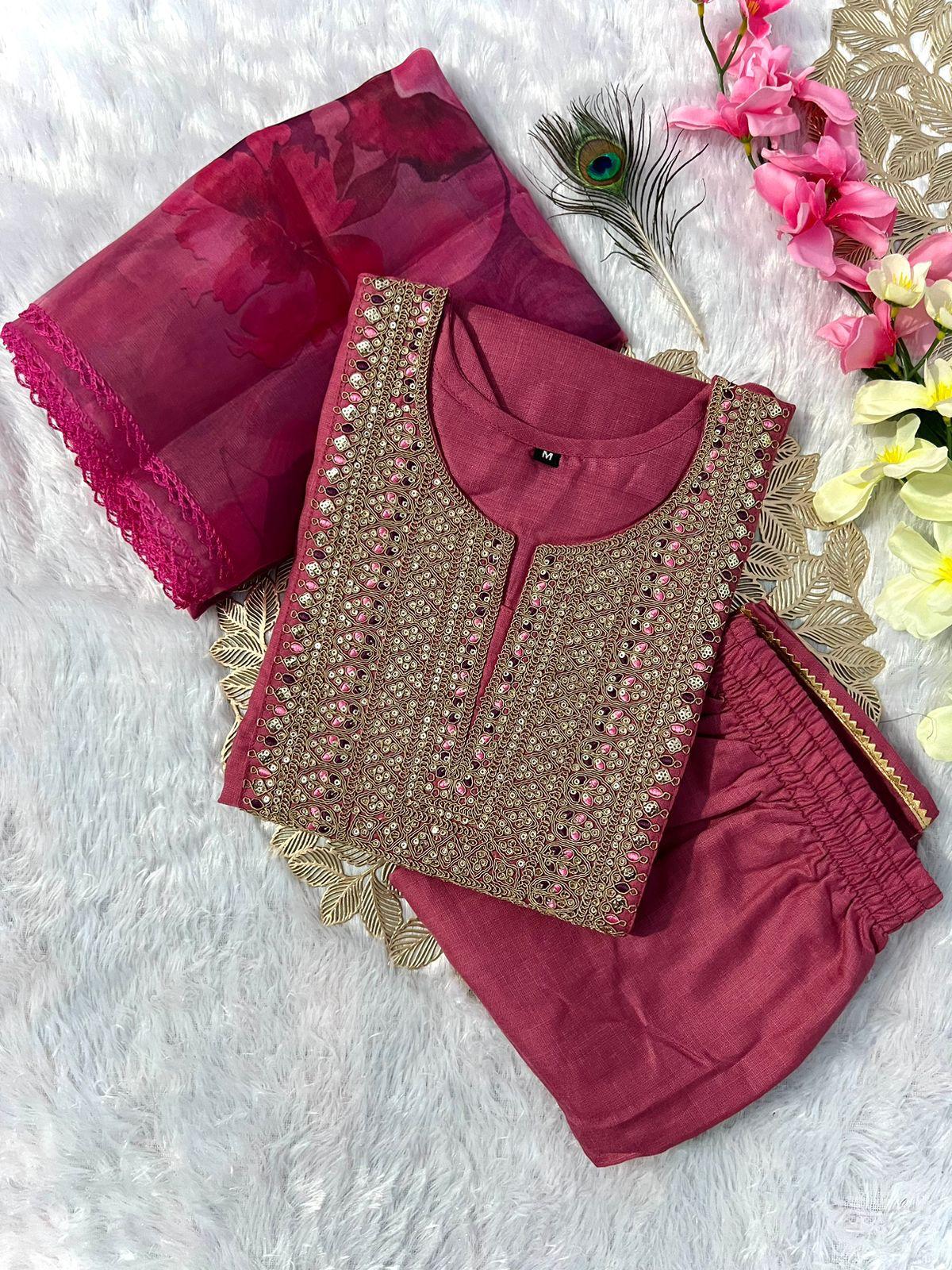 FS : 3329 New Designers Kurti Pent Dupatta Set