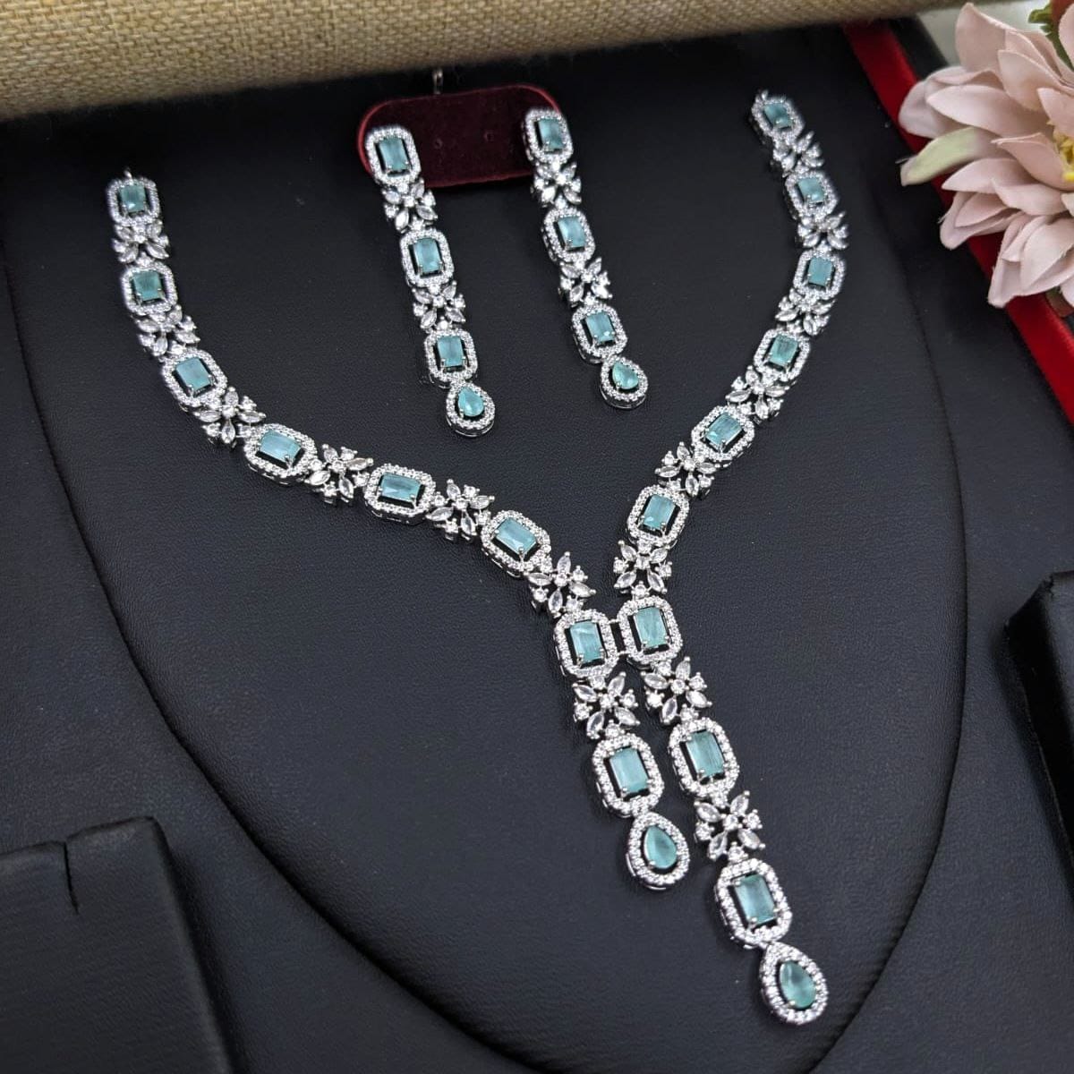 Premium Quality CZ Necklace Set for Women | Elegant Diamond Look Bridal Jewelry by Nayaara