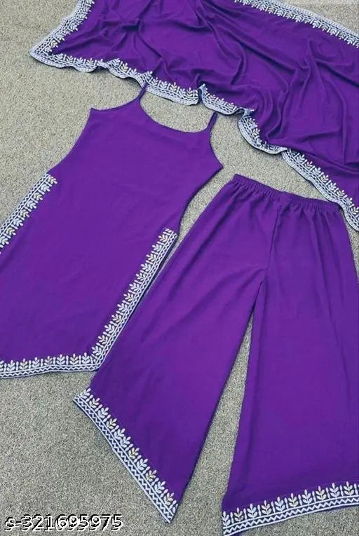 Latest Georgette Embroidery Dupatta Set