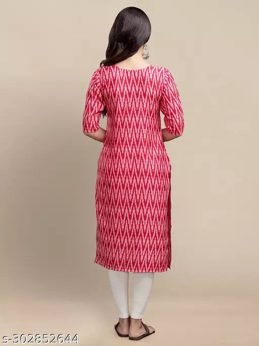 Zig-Zag Printed Kurti For Women On Lowest Price