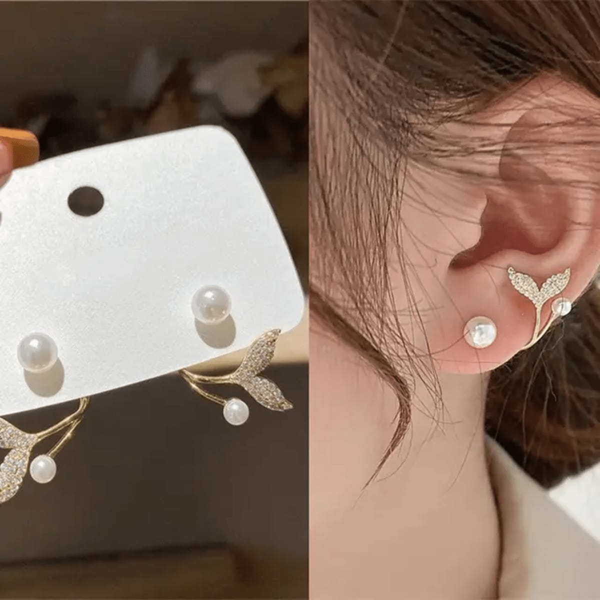 Korean Earrings Model 97,268,79,100 Nayaara Set of 3 + One Free