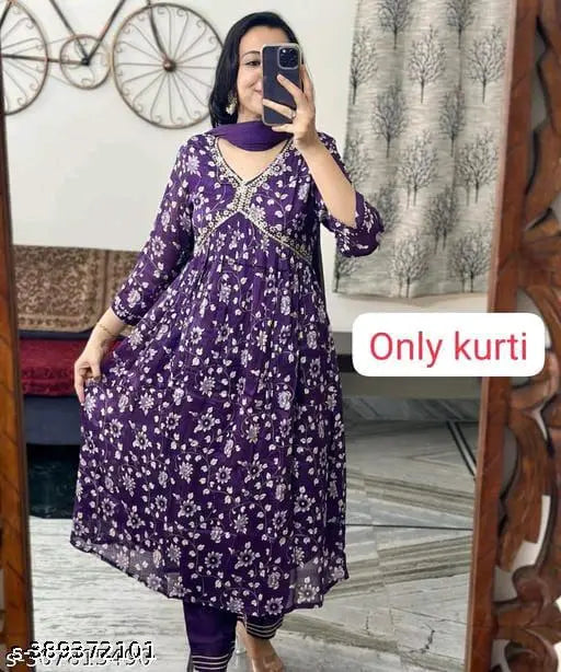 Aliya Purple Alia cut Kurti