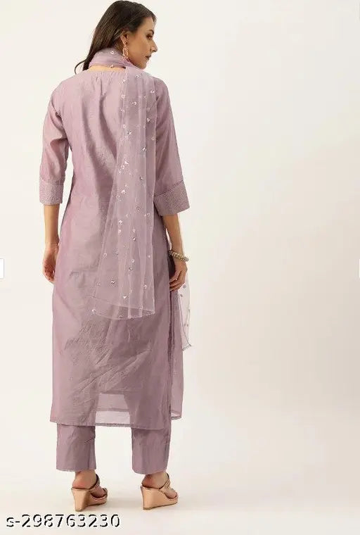 Embroidered Rayon Kurta Set