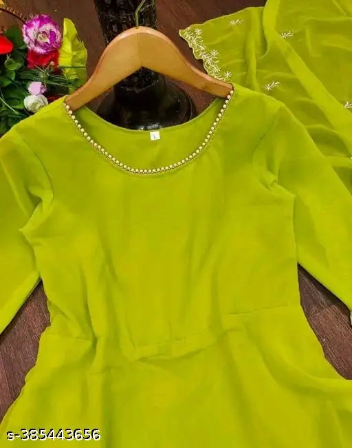 Stylish Fancy Treandy georgette Gown and Dupatta Set For Women