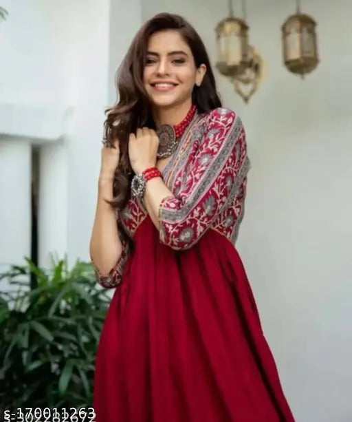 Rayon Printed Alia Cut Kurti