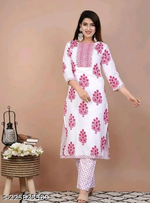 NANAK FEB NAIRA CAT PRINTED PENT SET KURTIS