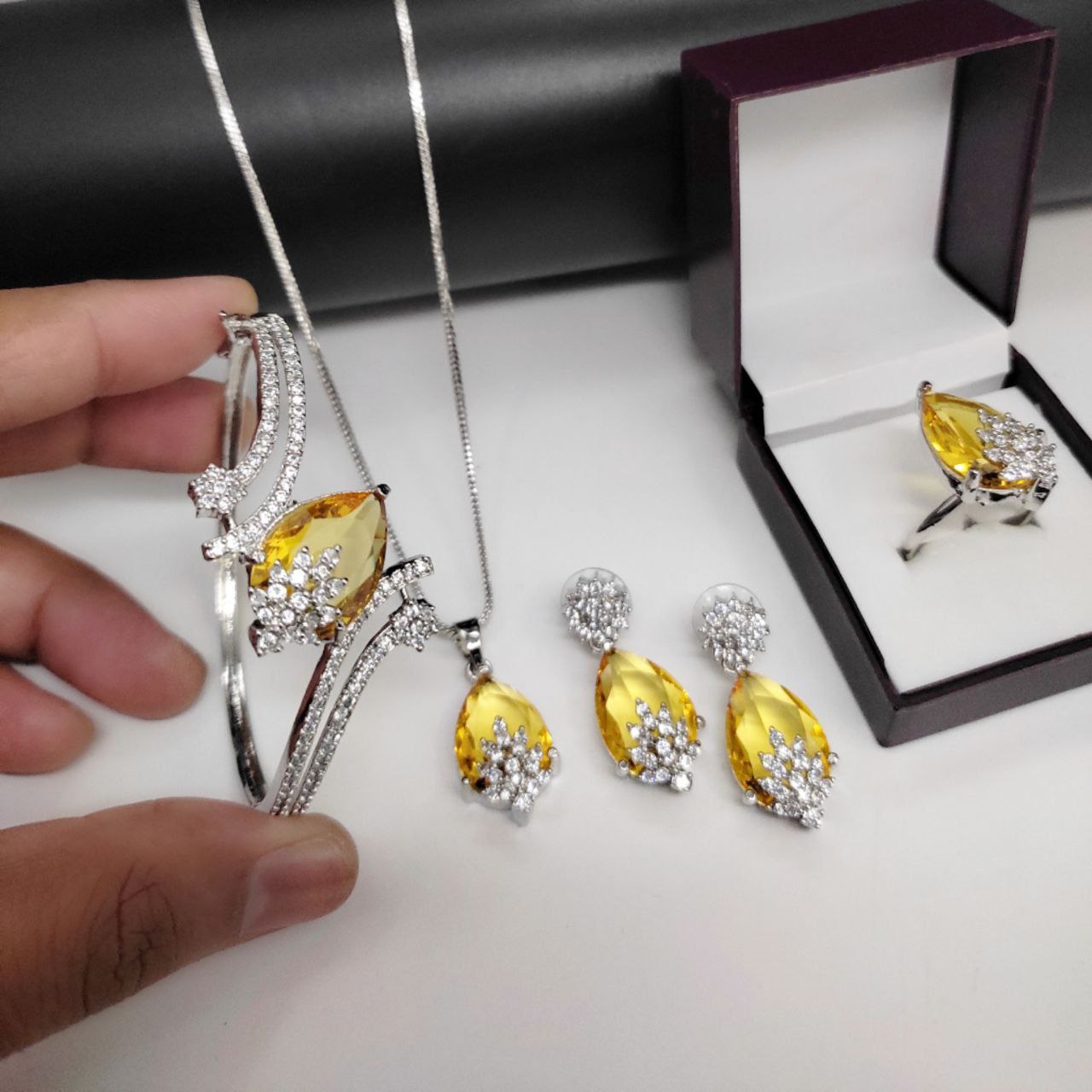 Premium Jewelry Combo: Bracelet, Pendant & Adjustable Ring Set
