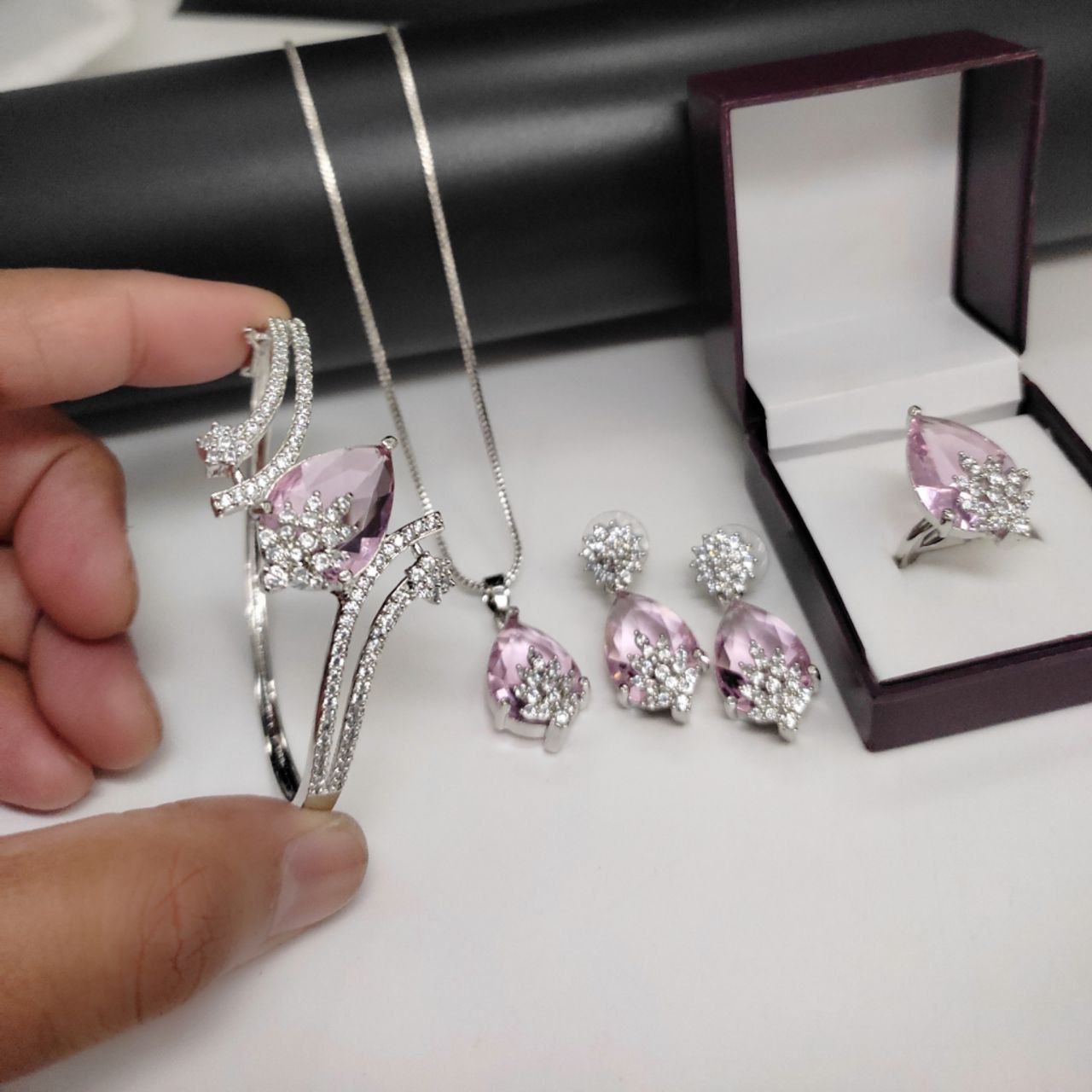 Premium Jewelry Combo: Bracelet, Pendant & Adjustable Ring Set