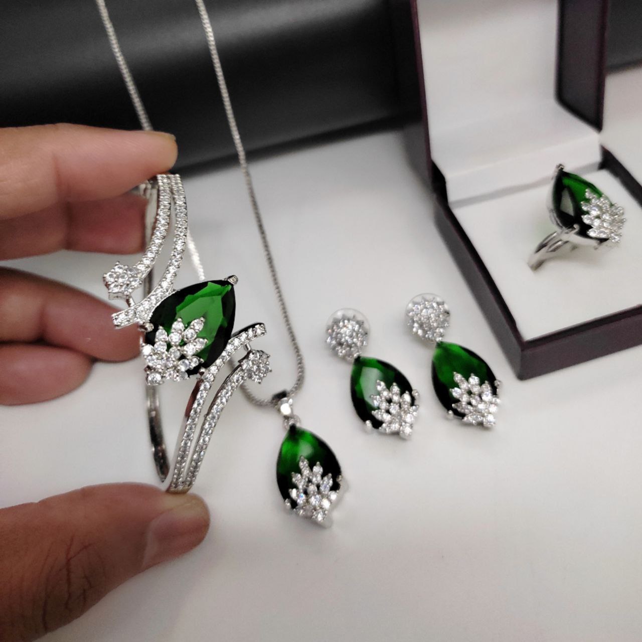 Premium Jewelry Combo: Bracelet, Pendant & Adjustable Ring Set