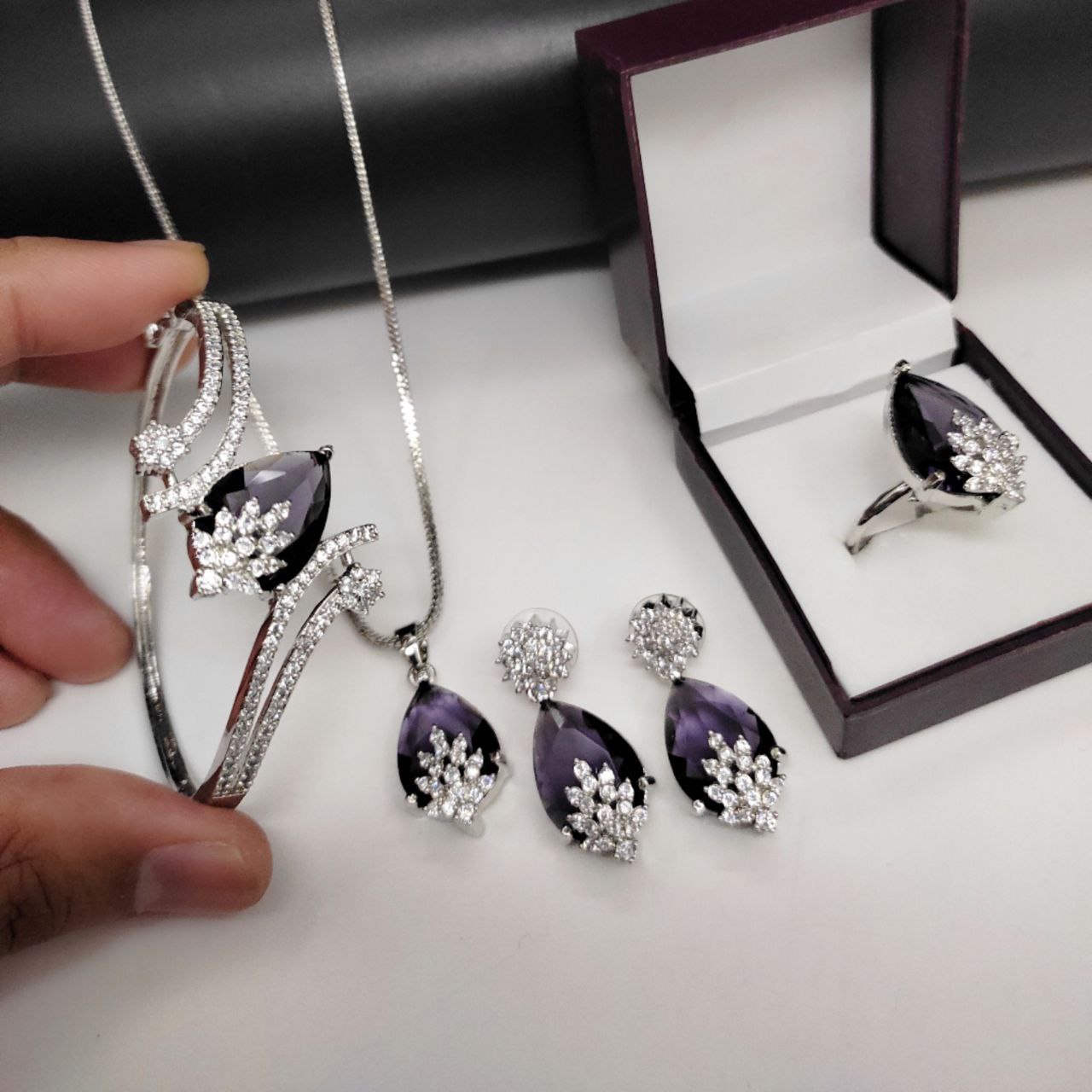 Premium Jewelry Combo: Bracelet, Pendant & Adjustable Ring Set