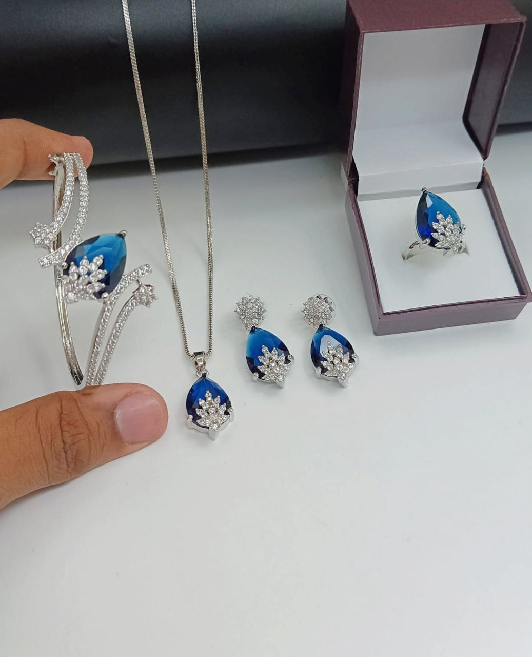 Premium Jewelry Combo: Bracelet, Pendant & Adjustable Ring Set