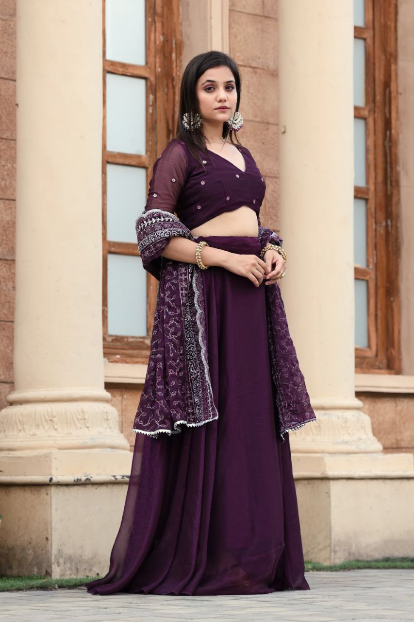 NF135 Lehnga Jimichu Silk