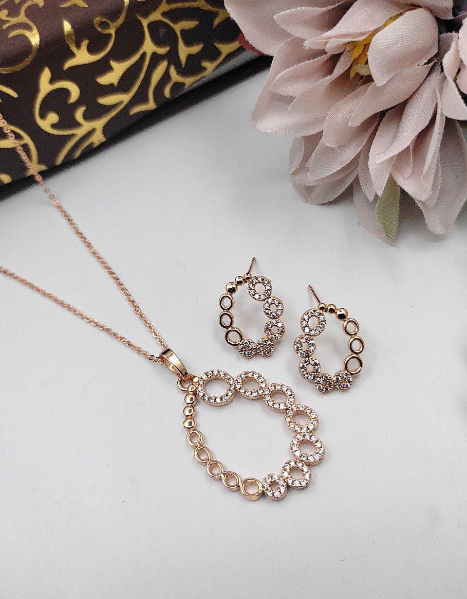 Premium cz anti tarnish pendant set