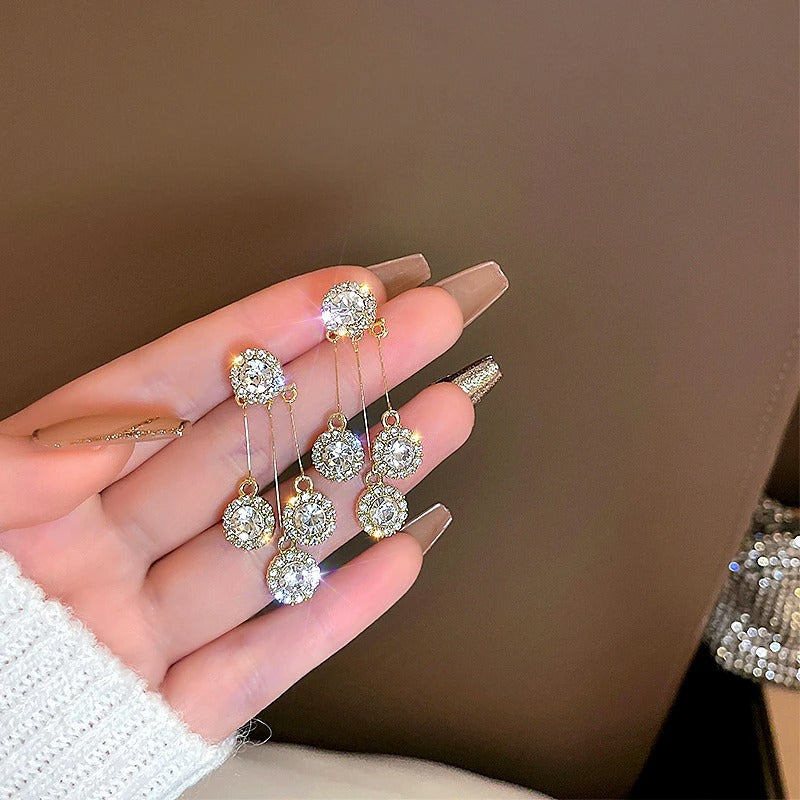 FS-ERS9N53 - Luxury Rhinestone Drop Dangle Earrings