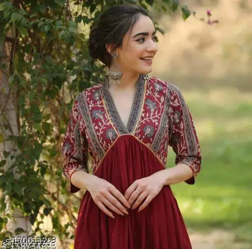 Rayon Printed Alia Cut Kurti