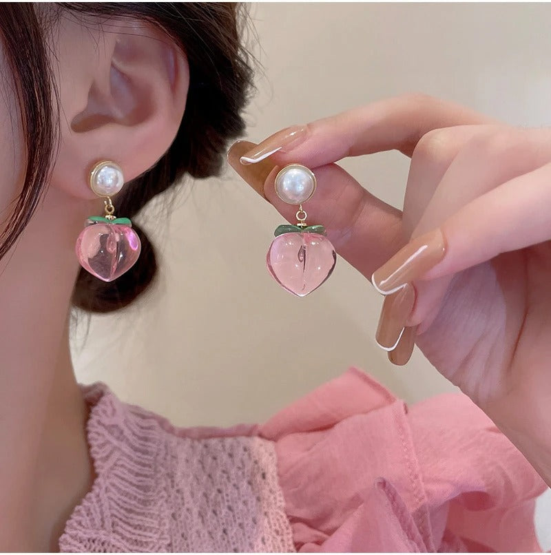 FS-ERS9N127 - Quirky Peach Earrings