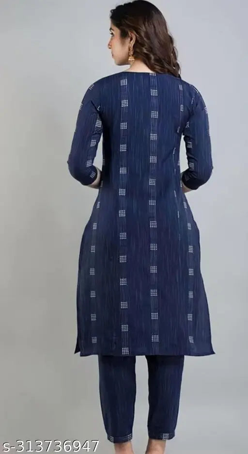 Women's Regular Khadi Kurti Pant Set with Dupatta