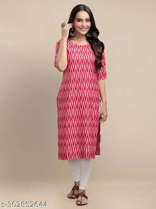Zig-Zag Printed Kurti For Women On Lowest Price
