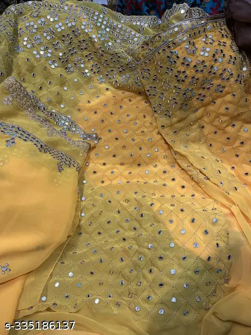 EXCLUSIVE WOMENS GARARA SUITS New Fancy Garara Georgette 9mm Heavy sequence Work Wear Suit Like Party Wear Garara suit