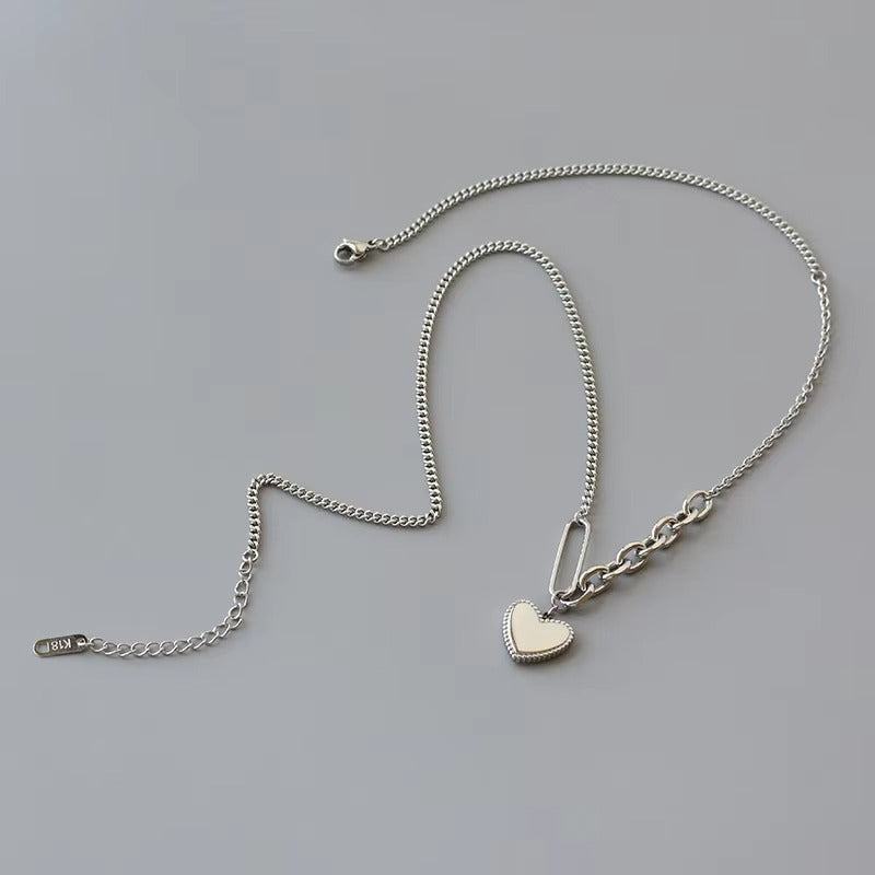 FS-NCKS4C44 - Silver Heart Pendant Necklace