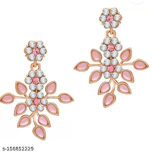 Rose Gold Plated Necklace set with Peach color Kundan Jewellery Sets