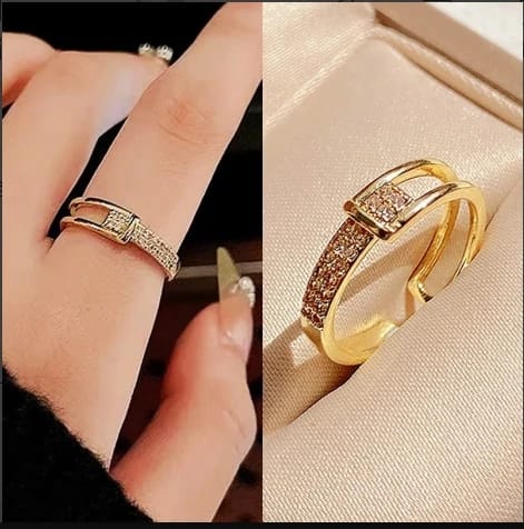 Model 224 New Golden Crystal Ring