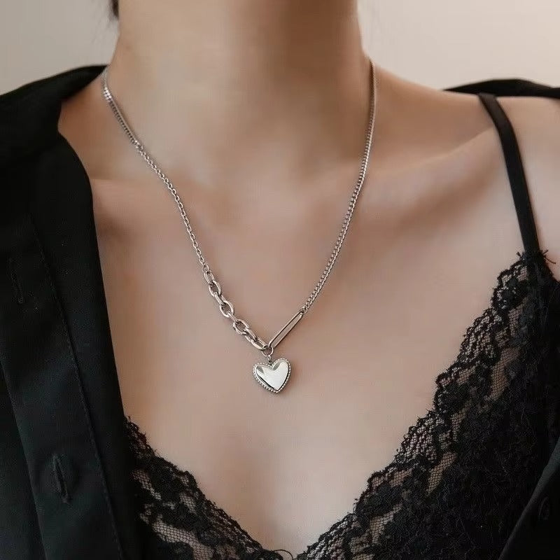 FS-NCKS4C44 - Silver Heart Pendant Necklace