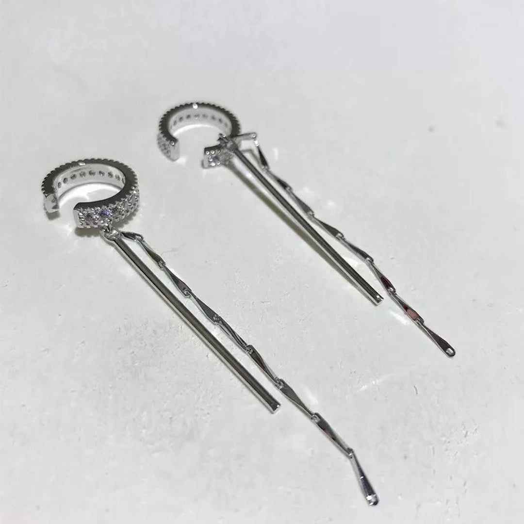Korean C-Shaped Tassel Ear Clips 2 Pcs/Set