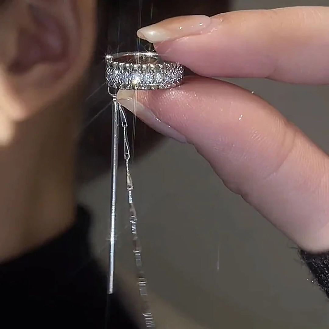 Korean C-Shaped Tassel Ear Clips 2 Pcs/Set