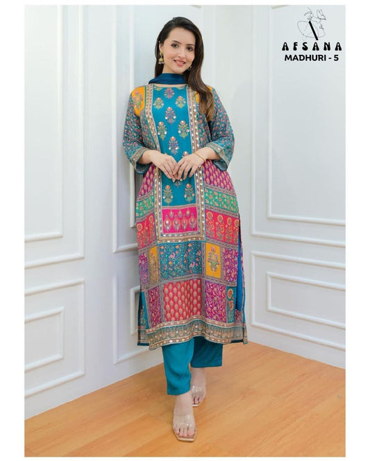 Traditional Floral Kurta Set with Dupatta