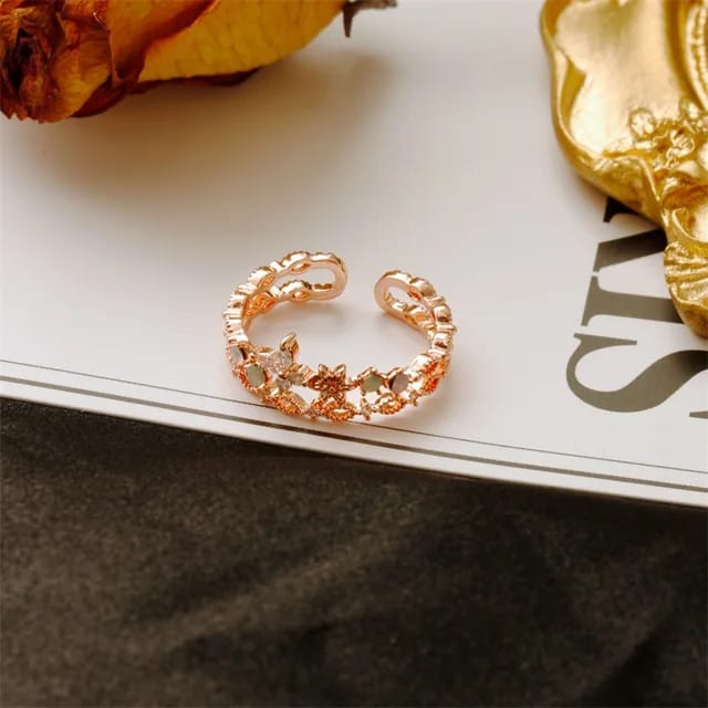 Model 230 Rosegold Little Flower Bloosom Korean Ring