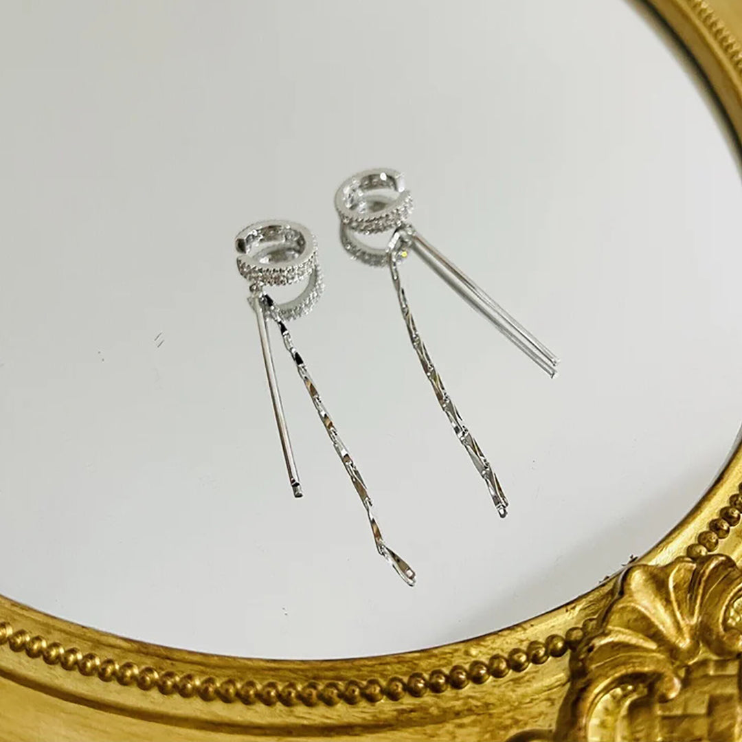 Korean C-Shaped Tassel Ear Clips 2 Pcs/Set